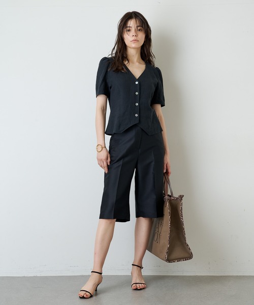 Whim Gazette シルクウールツイルハーフパンツ Whim Gazette（ウィムガゼット）の「シルクウールツイルハーフパンツ