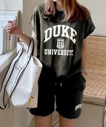 Dalfwin | 韓国ファッションDUKEロゴノースリ上下スウェットセットアップルームウェア(ルームウェア/パジャマ)