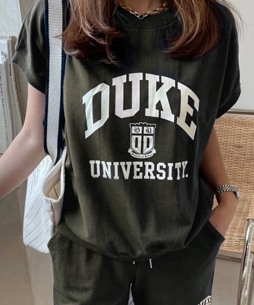 Dalfwin（ダールフィン）の「韓国ファッションDUKEロゴノースリ上下スウェットセットアップルームウェア（ルームウェア/パジャマ・レディース・オートミール/グレー/ミント・FREE）」の11枚目の写真