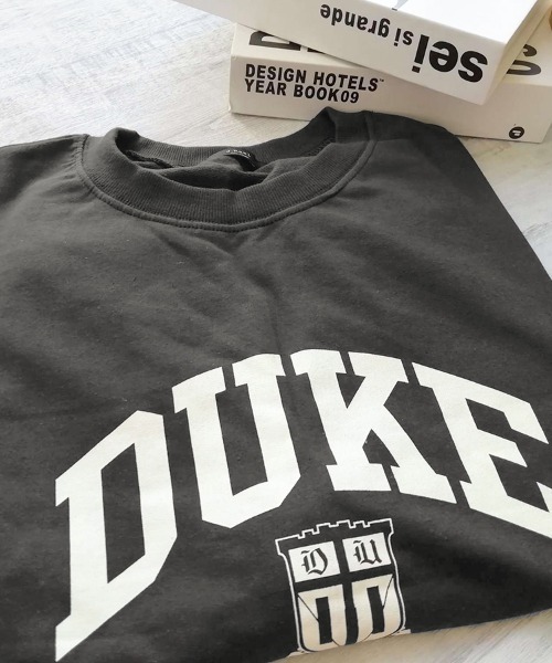 韓国ファッションDUKEロゴノースリ上下スウェットセットアップルーム