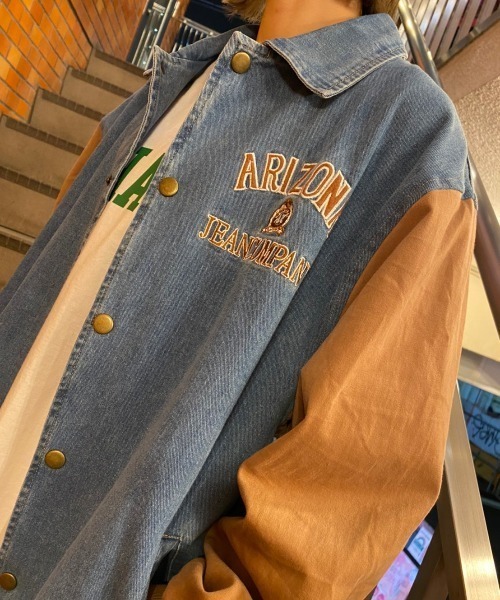 ARULE（アルール）の「A'GEM/9 × .kom『ARULE/アルール』刺繍ロゴ デニム スタジャン（スタジャン・メンズ・ブルー・FREE）」の5枚目の写真