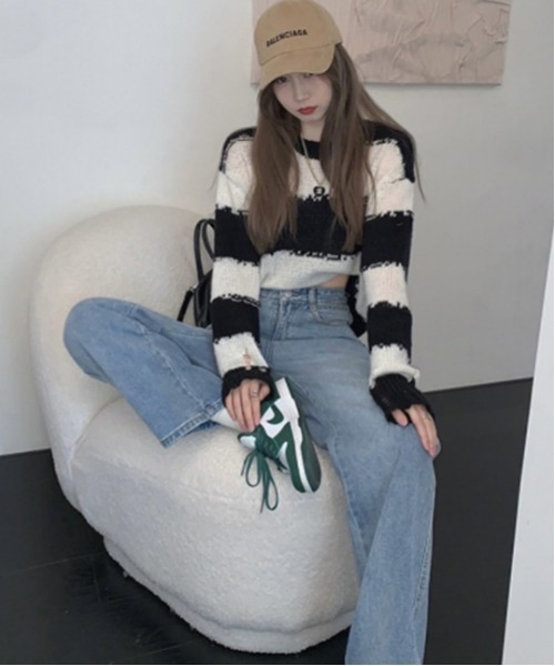 SONA（ソナ）の「SONYUNARA セミワイドデニムパンツ（デニムパンツ・レディース・ブルー・SMALL/MEDIUM）」の5枚目の写真