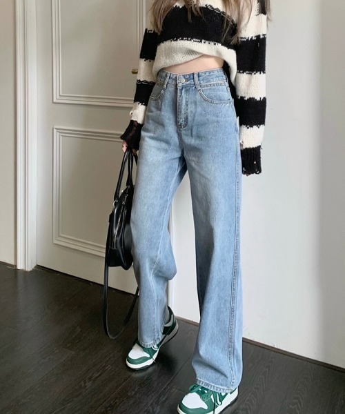 SONA（ソナ）の「SONYUNARA セミワイドデニムパンツ（デニムパンツ・レディース・ブルー・SMALL/MEDIUM）」の2枚目の写真