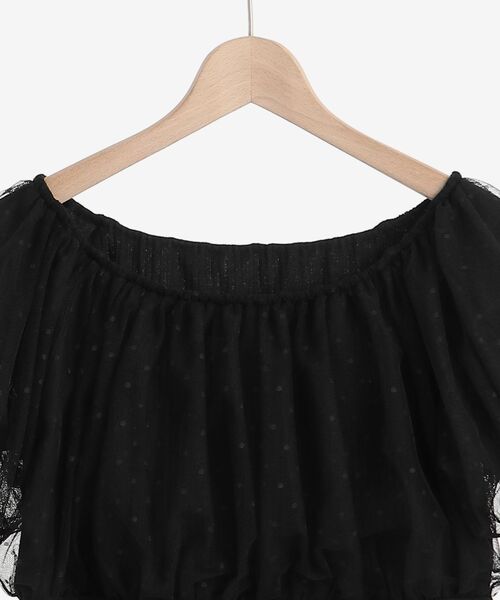 MAJESTIC LEGON(マジェスティックレゴン)の「チュールレイヤードトップス(Tシャツ/カットソー・レディース・ブラック/ブラウン/アイボリー・MEDIUM)」の5枚目の写真