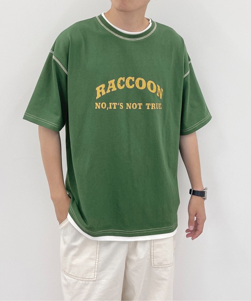 PairPair(ペアペア)の「アーチカレッジロゴT(ユニセックス)(Tシャツ/カットソー・メンズ・チャコールグレー/オフホワイト/グリーン・MEDIUM/LARGE)」の22枚目の写真