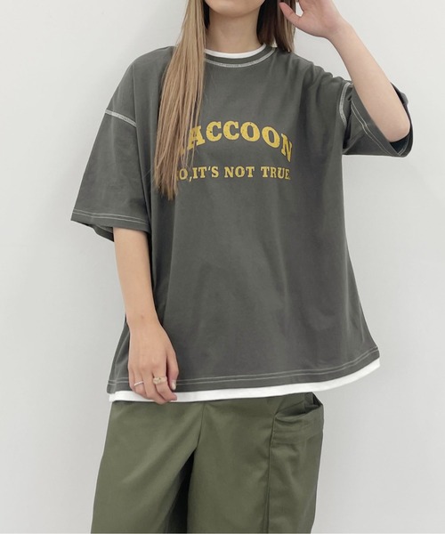 PairPair(ペアペア)の「アーチカレッジロゴT(ユニセックス)(Tシャツ/カットソー・メンズ・チャコールグレー/オフホワイト/グリーン・MEDIUM/LARGE)」の14枚目の写真