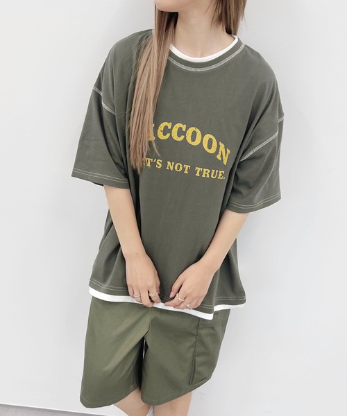 PairPair(ペアペア)の「アーチカレッジロゴT(ユニセックス)(Tシャツ/カットソー・メンズ・チャコールグレー/オフホワイト/グリーン・MEDIUM/LARGE)」の13枚目の写真