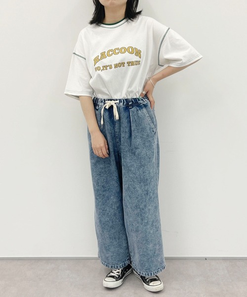 PairPair(ペアペア)の「アーチカレッジロゴT(ユニセックス)(Tシャツ/カットソー・メンズ・チャコールグレー/オフホワイト/グリーン・MEDIUM/LARGE)」の4枚目の写真
