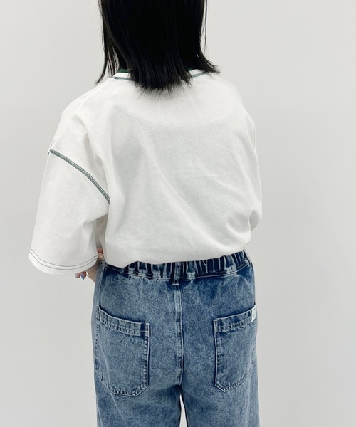 PairPair(ペアペア)の「アーチカレッジロゴT(ユニセックス)(Tシャツ/カットソー・メンズ・チャコールグレー/オフホワイト/グリーン・MEDIUM/LARGE)」の8枚目の写真