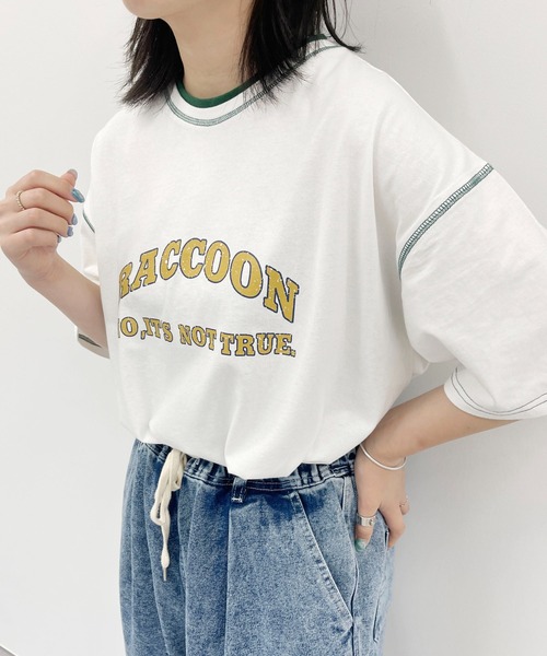 PairPair(ペアペア)の「アーチカレッジロゴT(ユニセックス)(Tシャツ/カットソー・メンズ・チャコールグレー/オフホワイト/グリーン・MEDIUM/LARGE)」の5枚目の写真