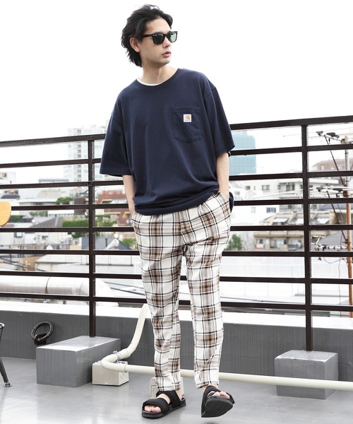 セール】チェックアンクルテーパードパンツ（チノパンツ）｜8(eight