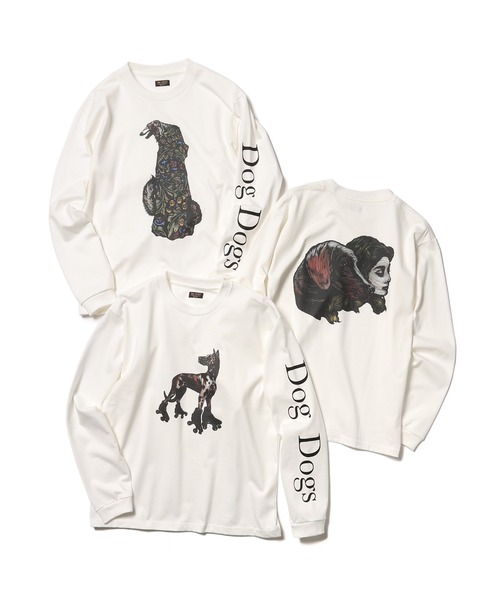MR.OLIVE(ミスターオリーブ)の「DOG DOGS インクジェットプリント / BORZOI ロンT(Tシャツ/カットソー・メンズ・オフホワイト・SMALL/MEDIUM/LARGE)」の5枚目の写真