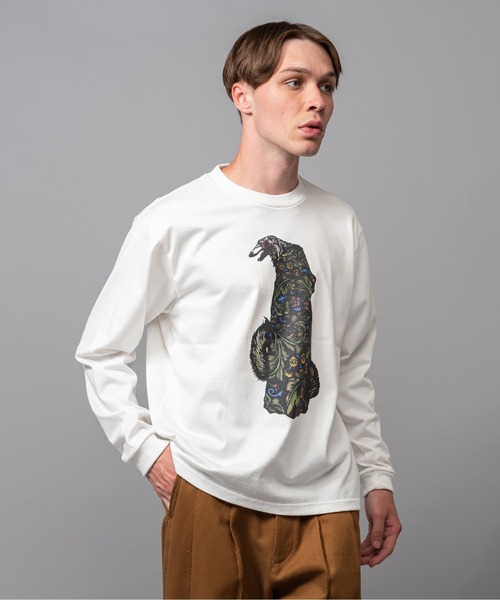 MR.OLIVE(ミスターオリーブ)の「DOG DOGS インクジェットプリント / BORZOI ロンT(Tシャツ/カットソー・メンズ・オフホワイト・SMALL/MEDIUM/LARGE)」の3枚目の写真