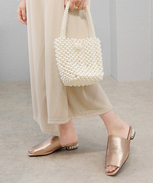 minia（ミニア）の「パールヒールミュール　◇（サンダル・レディース・ブラック/グリーン/ブルー/ベージュ・S/M/L/LL）」の19枚目の写真