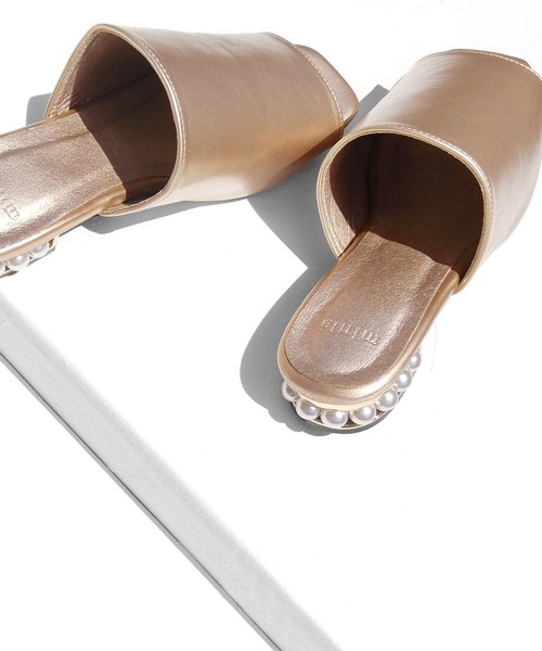 minia（ミニア）の「パールヒールミュール　◇（サンダル・レディース・ブラック/グリーン/ブルー/ベージュ・S/M/L/LL）」の14枚目の写真