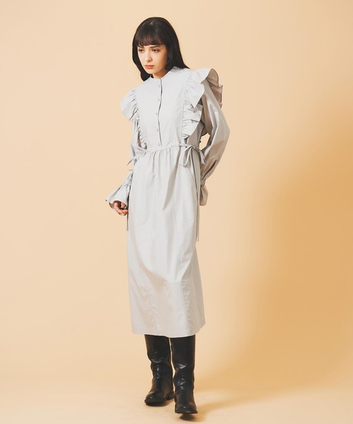 MILKFED.（ミルクフェド）の「RUFFLE DRESS（ワンピース・レディース・ホワイト/ライトグレー/ブラック・ONE SIZE）」の3枚目の写真