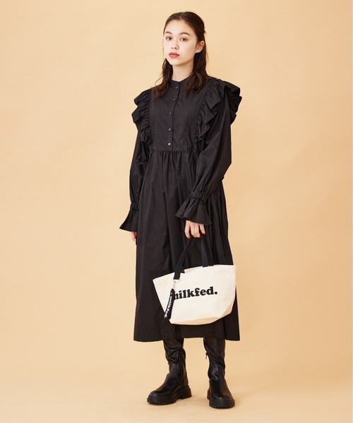 MILKFED.（ミルクフェド）の「RUFFLE DRESS（ワンピース・レディース・ホワイト/ライトグレー/ブラック・ONE SIZE）」の17枚目の写真