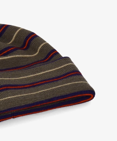 OVERRIDE(オーバーライド)の「OVERRIDE EX.FINE MERINO STRIPE WATCH(ニットキャップ/ビーニー・メンズ・パープル/ブラック/グリーン・57~59cm)」の14枚目の写真