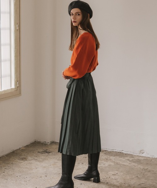 Cheek(チーク)の「タックプリーツスカート(スカート・レディース・ネイビー/グリーン/ブラック・SMALL/MEDIUM)」の6枚目の写真