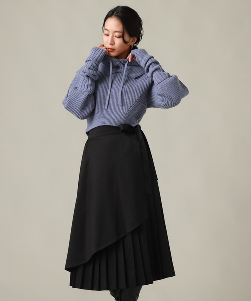 CRANK プリーツスカート ダークネイビー プリーツスカート レディース ロングスカート[品番：II000004308