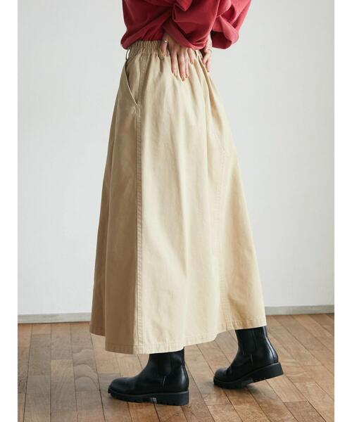 CRAFT STANDARD BOUTIQUE（クラフトスタンダードブティック）の「アシメワークスカート(カーゴスカート)　＊（スカート・レディース・ベージュ/カーキ・L/M）」の4枚目の写真