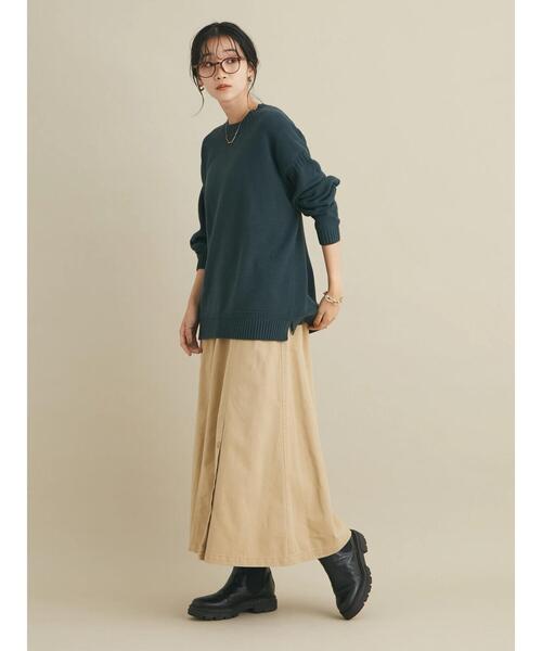 CRAFT STANDARD BOUTIQUE（クラフトスタンダードブティック）の「アシメワークスカート(カーゴスカート)　＊（スカート・レディース・ベージュ/カーキ・L/M）」の6枚目の写真