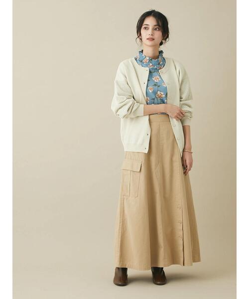 CRAFT STANDARD BOUTIQUE（クラフトスタンダードブティック）の「アシメワークスカート(カーゴスカート)　＊（スカート・レディース・ベージュ/カーキ・L/M）」の8枚目の写真