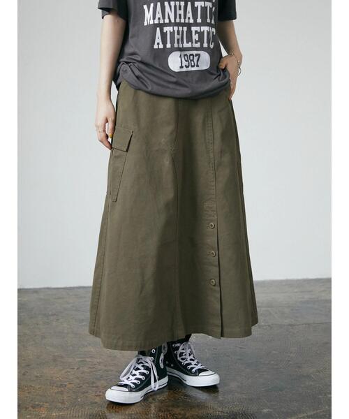 CRAFT STANDARD BOUTIQUE（クラフトスタンダードブティック）の「アシメワークスカート(カーゴスカート)　＊（スカート・レディース・ベージュ/カーキ・L/M）」の11枚目の写真