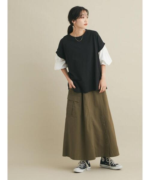 CRAFT STANDARD BOUTIQUE（クラフトスタンダードブティック）の「アシメワークスカート(カーゴスカート)　＊（スカート・レディース・ベージュ/カーキ・L/M）」の15枚目の写真