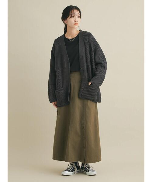 CRAFT STANDARD BOUTIQUE（クラフトスタンダードブティック）の「アシメワークスカート(カーゴスカート)　＊（スカート・レディース・ベージュ/カーキ・L/M）」の16枚目の写真