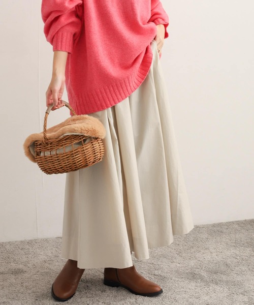 URBAN RESEARCH DOORS（アーバンリサーチドアーズ）の「コットンナイロンギャザースカート（スカート・レディース・ライトグレー/ブラック/グリーン系その他・MEDIUM）」の3枚目の写真