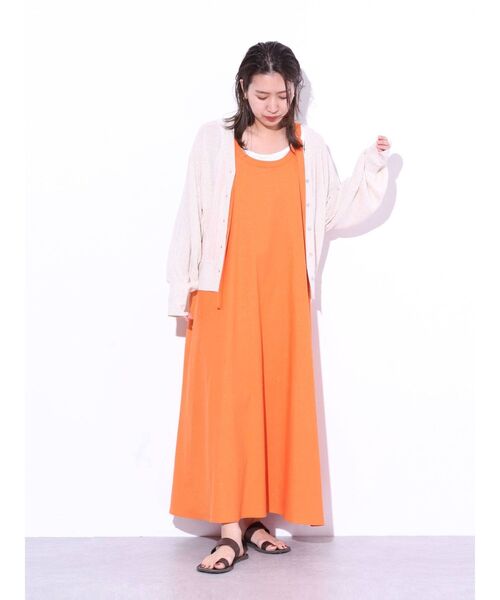 Ungrid（アングリッド）の「シアーボリュームニットカーデ（カーディガン/ボレロ・レディース・アイボリー/オレンジ/グリーン・FREE）」の6枚目の写真