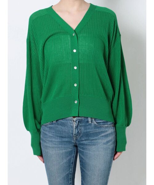 Ungrid（アングリッド）の「シアーボリュームニットカーデ（カーディガン/ボレロ・レディース・アイボリー/オレンジ/グリーン・FREE）」の21枚目の写真