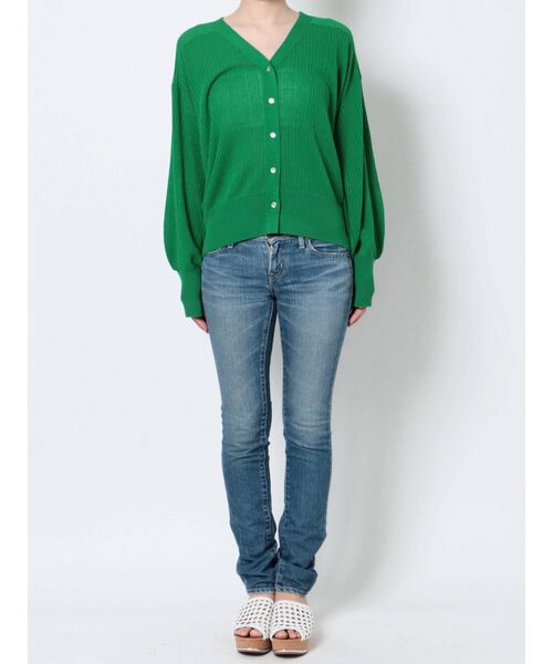 Ungrid（アングリッド）の「シアーボリュームニットカーデ（カーディガン/ボレロ・レディース・アイボリー/オレンジ/グリーン・FREE）」の15枚目の写真