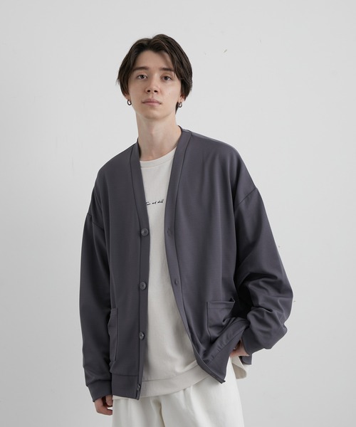JUNRED(ジュンレッド)の「ピアースキンルーズカーディガン(カーディガン/ボレロ・メンズ・チャコールグレー/パープル/グリーン・S/M/L)」の3枚目の写真