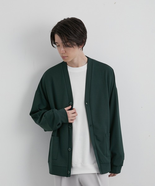 JUNRED(ジュンレッド)の「ピアースキンルーズカーディガン(カーディガン/ボレロ・メンズ・チャコールグレー/パープル/グリーン・S/M/L)」の1枚目の写真