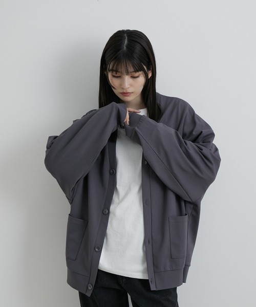 JUNRED(ジュンレッド)の「ピアースキンルーズカーディガン(カーディガン/ボレロ・メンズ・チャコールグレー/パープル/グリーン・S/M/L)」の21枚目の写真