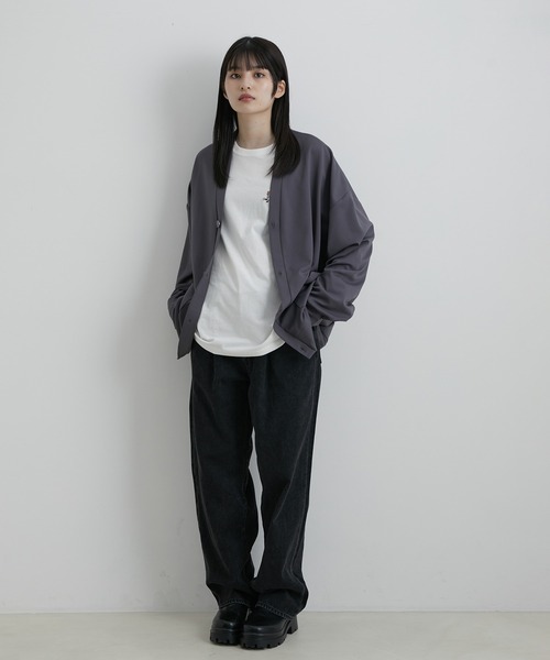 JUNRED(ジュンレッド)の「ピアースキンルーズカーディガン(カーディガン/ボレロ・メンズ・チャコールグレー/パープル/グリーン・S/M/L)」の18枚目の写真