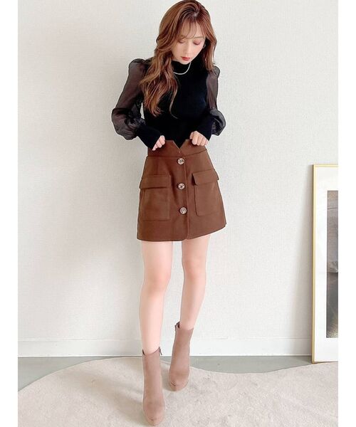 RESEXXY（リゼクシー）の「フェイクスエードショートブーツ（ブーツ・レディース・ブラック/ベージュ・SMALL/MEDIUM/LARGE）」の11枚目の写真