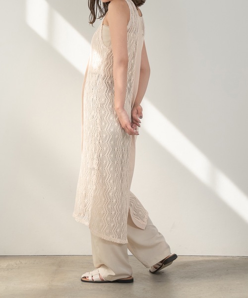 Amiur（エミレ）の「front tape lace knit ops（ワンピース・レディース・ブラウン/アイボリー・FREE）」の12枚目の写真