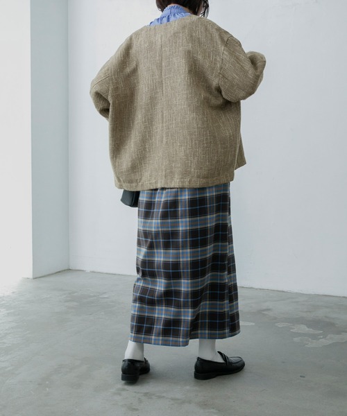 BONLECILL（ボンルシール）の「ツイードフリンジノーカラージャケット（ノーカラージャケット・レディース・ブラック/ベージュ/ネイビー/ピンク・FREE）」の14枚目の写真