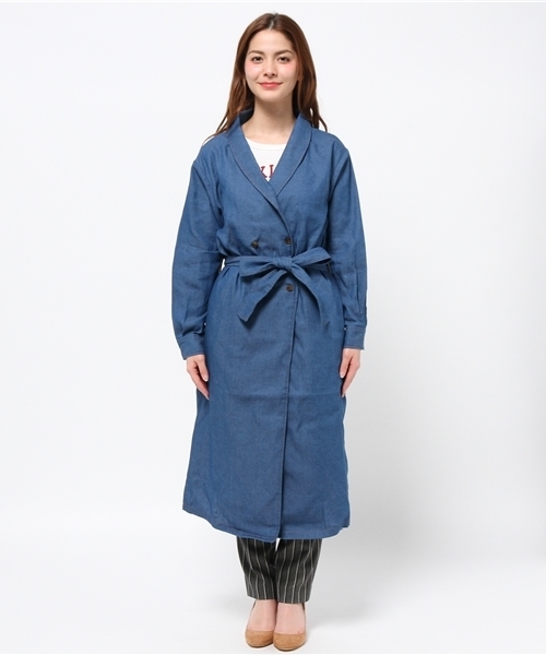 one after another NICE CLAUP(ワンアフターアナザーナイスクラップ)の「【mina4月号掲載 ナイスクラップ】ロングチェスターコート(チェスターコート・レディース・ネイビー/オフホワイト/ブルー・FREE)」の15枚目の写真