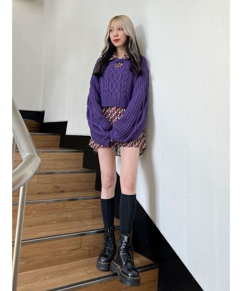 Glenn Martens ×  カットアウトケーブルニットセーター L GLENN MARTENS H&Mコラボ カットアウトケーブルニットセーター - メルカリ