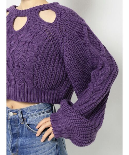 jouetie（ジュエティ）の「カットアウトケーブルショートニット