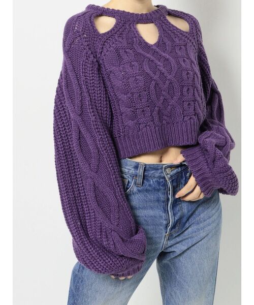 jouetie（ジュエティ）の「カットアウトケーブルショートニット