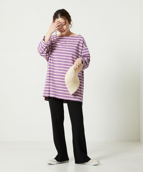 FREAK'S STORE（フリークスストア）の「【限定展開】リブフレアニットパンツ（その他パンツ・レディース・ライトグレー/ブラック/ベージュ/グレー/ピンク/オレンジ/ブルー/ナチュラル・SMALL/MEDIUM）」の9枚目の写真