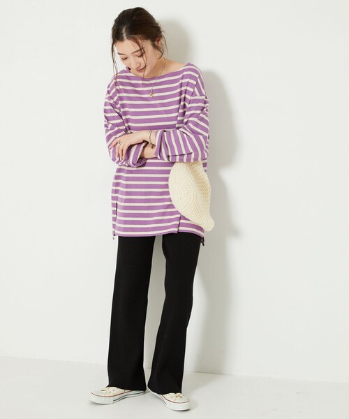 FREAK'S STORE（フリークスストア）の「【限定展開】リブフレアニットパンツ（その他パンツ・レディース・ライトグレー/ブラック/ベージュ/グレー/ピンク/オレンジ/ブルー/ナチュラル・SMALL/MEDIUM）」の12枚目の写真