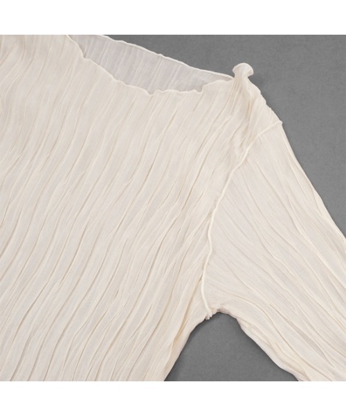 flower(フラワー)の「プリーツシアートップ(Tシャツ/カットソー・レディース・アイボリー/ベージュ/ブルー/ブラック・FREE)」の14枚目の写真