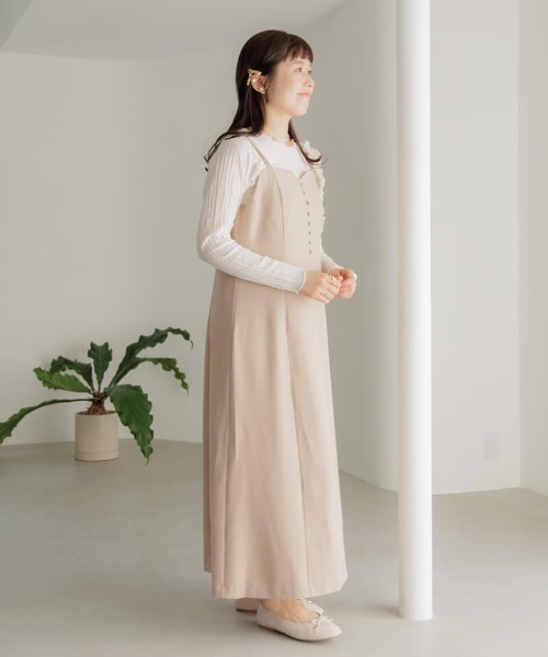 Tシャツ・カットソー DRYROSE FLOWER LAYERED TOP プリーツシアートップ（Tシャツ/カットソー）｜flower（フラワー