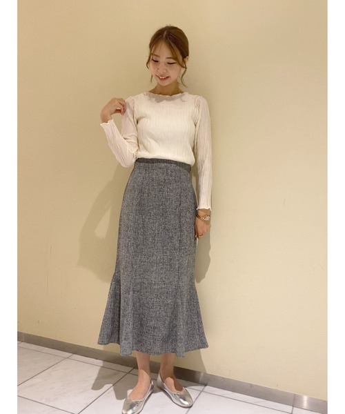 flower(フラワー)の「プリーツシアートップ(Tシャツ/カットソー・レディース・アイボリー/ベージュ/ブルー/ブラック・FREE)」の20枚目の写真